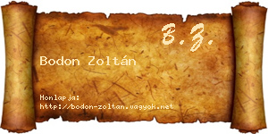 Bodon Zoltán névjegykártya
